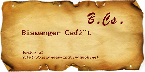 Biswanger Csát névjegykártya